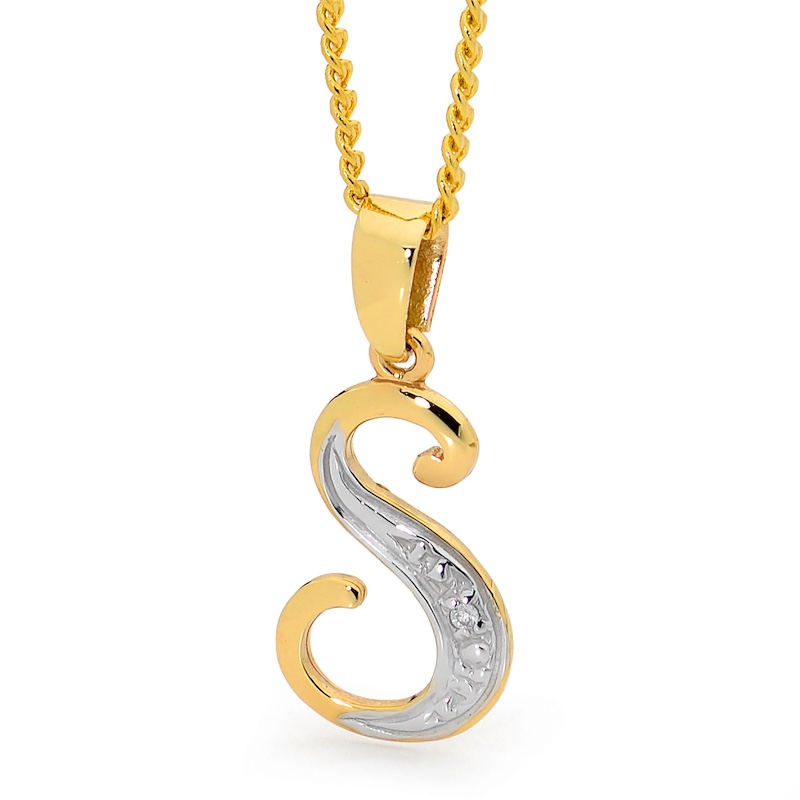 Diamond Initial Pendant S