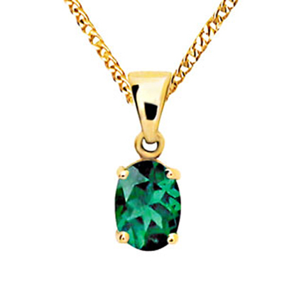Emerald Set Gold Pendant