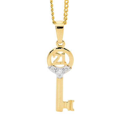 21 Anniversary Key with Diamond