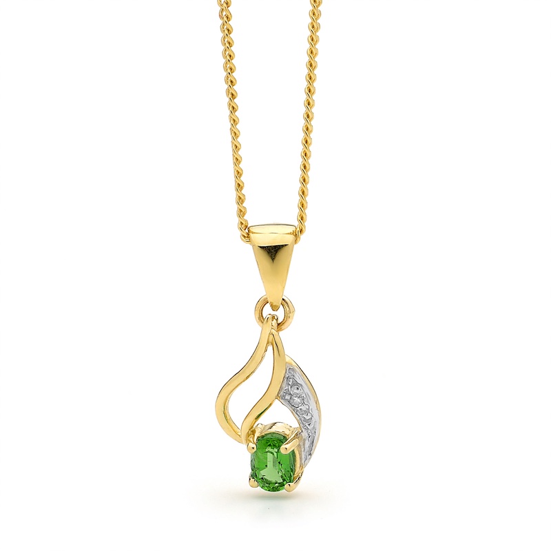 Created Emerald and Diamond Pendant
