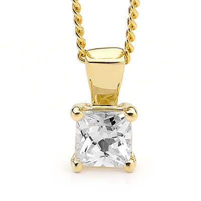 Cubic Zirconia Pendant "Princess Cut"