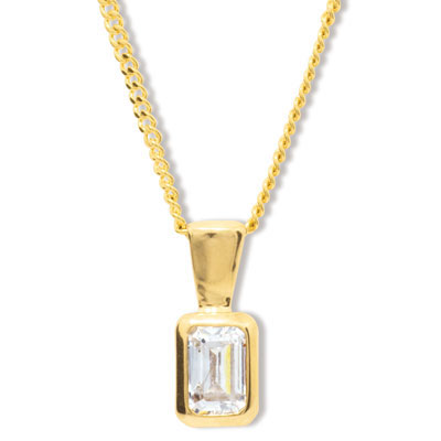 Zirconia and Gold Pendant