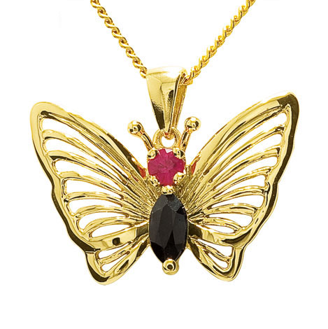 Gem set Butterfly pendant