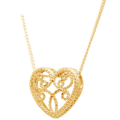 Filigree Gold Heart Pendant