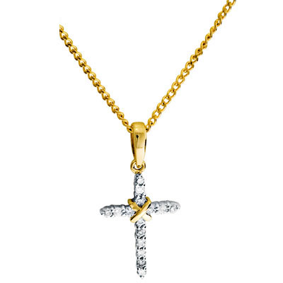 Diamond set cross pendant