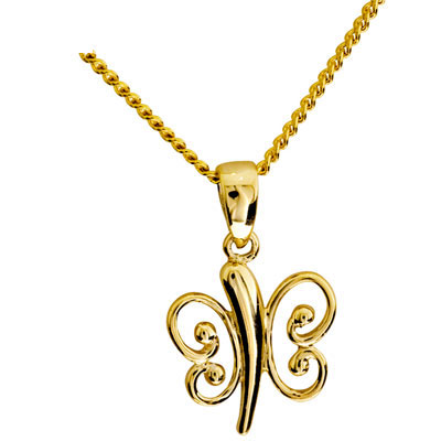 9 ct. Gold butterfly pendant
