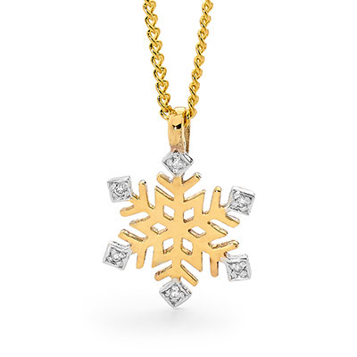 Diamond Set Snowflake Pendant