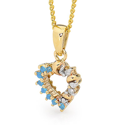 Spinel and Diamond Heart Pendant
