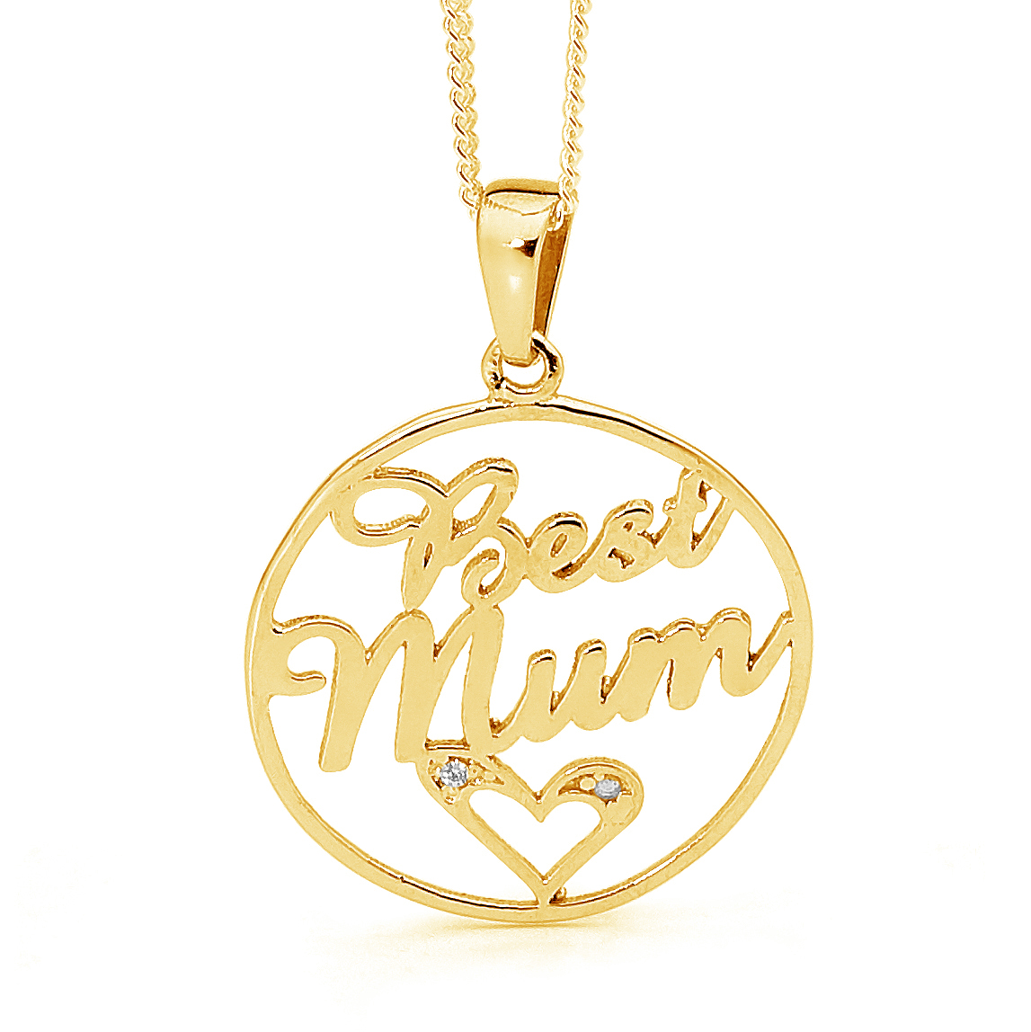 Best Mum Gold Pendant with CZ