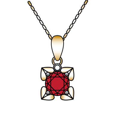 Prestigious Ruby Pendant with Diamond