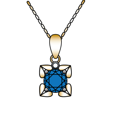 Prestigious Sapphire Pendant with Diamond