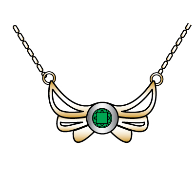Angel Wing Necklace with Emerald