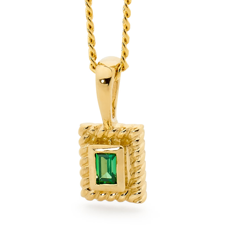 Mini pendant with Green CZ - Micro Gems