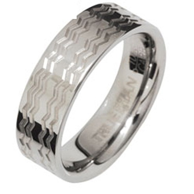 Tungsten Ring with Waves US Size 8