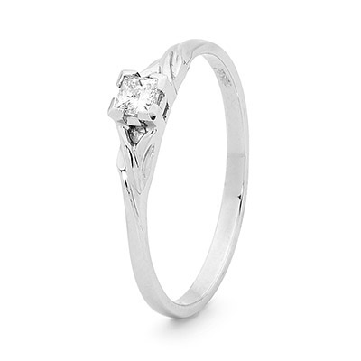 Platinum Engagement Ring  -  0.15 carat - Princess Cut Diamond