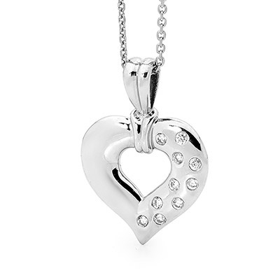 Diamond Platinum Heart Pendant