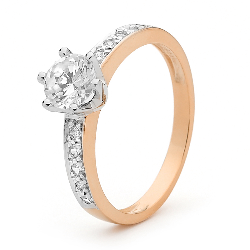 Rose Gold CZ Engagement Style Ring