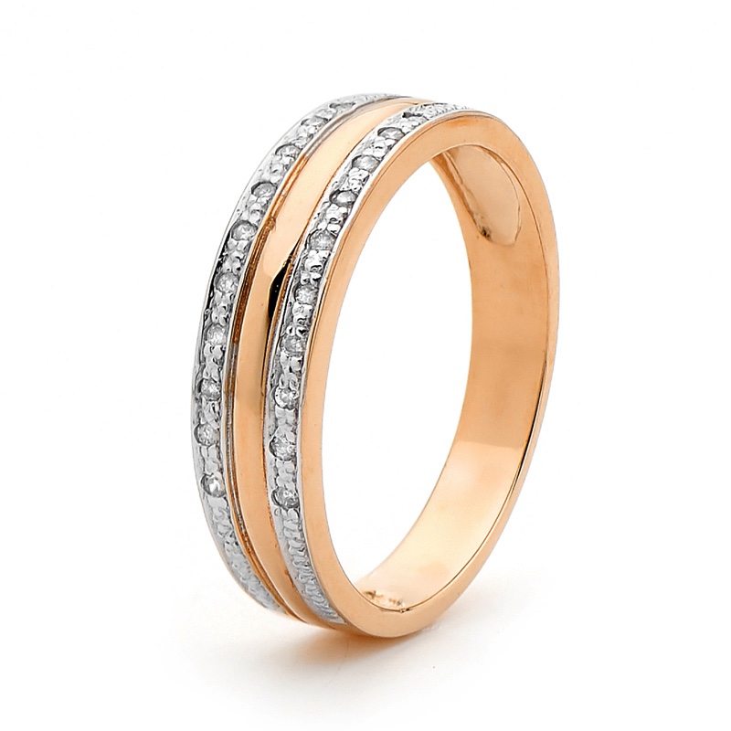 9ct Rose Gold Diamond Set Dress Ring