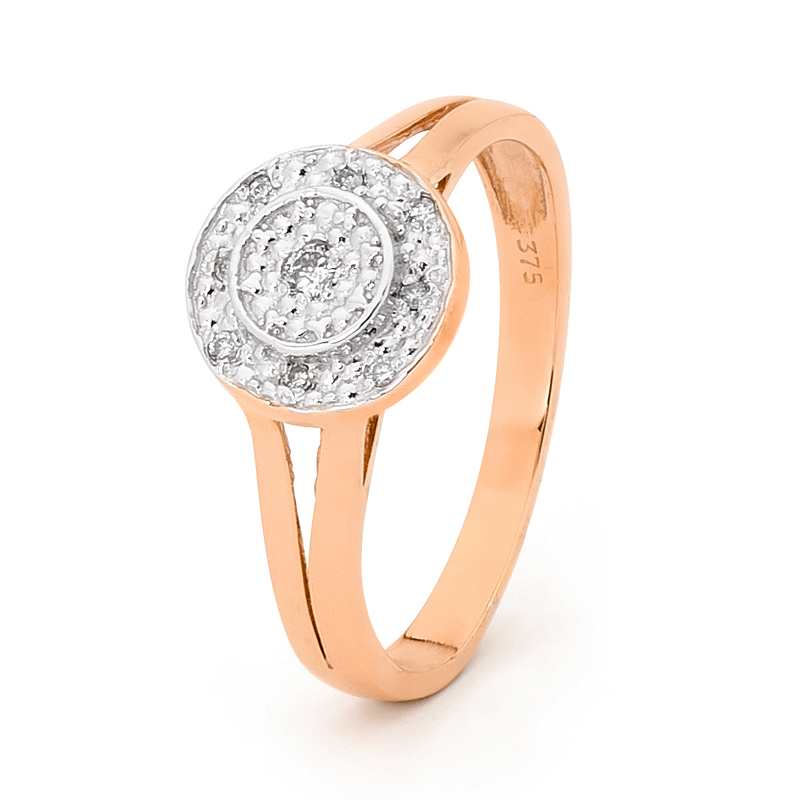 A Ring of Diamonds in Rose Gold