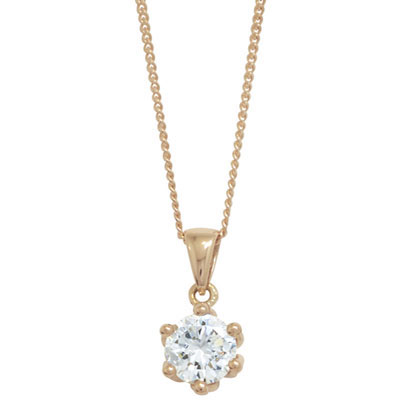 Rose Gold Zirconia Pendant - 6.0 mm