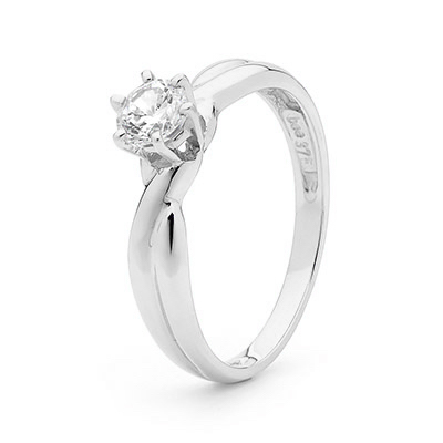 Cubic Zirconia Ring - White Gold