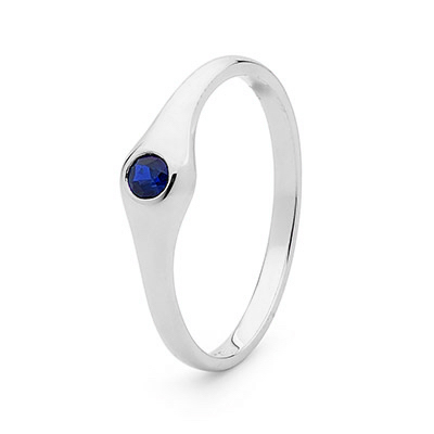 Sapphire Ring - White Gold - Liquid Gold