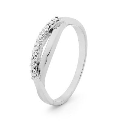 White Gold relationship Ring with Diamonds