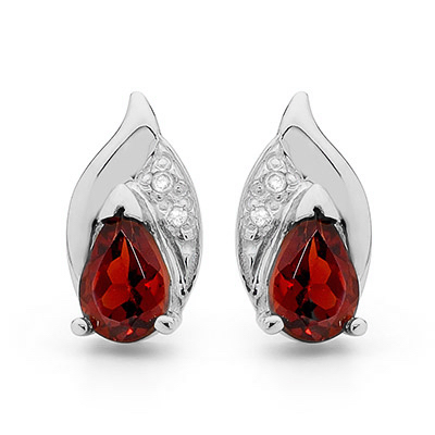 Garnet and Diamond Earrings