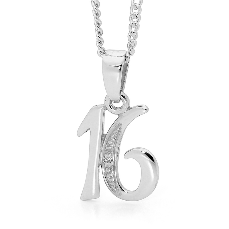 Diamond Set Pendant - 16th. Birthday