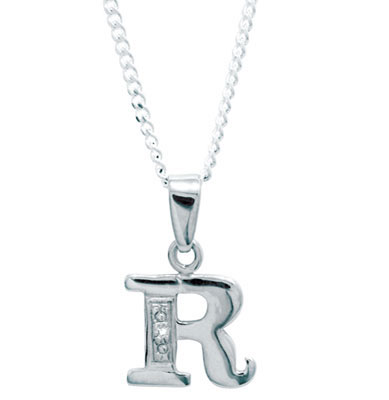 Diamond Set Initial R - White Gold