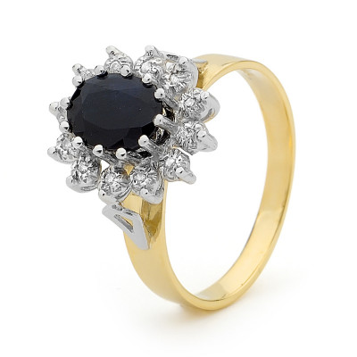 22414/S Kate Middleton Style Sapphire Ring with Diamonds