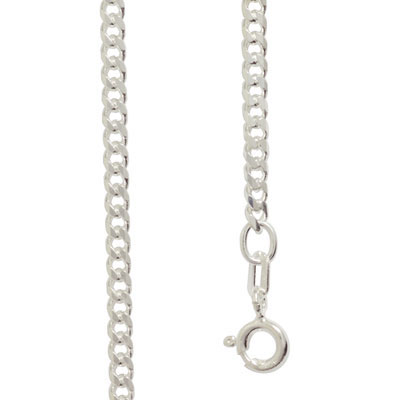 Sterling Silver curb link necklace 55 cm
