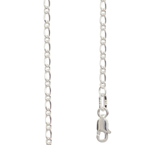 Silver Figaro Link Bracelet - 19 cm