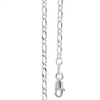 Silver Figaro Link Bracelet