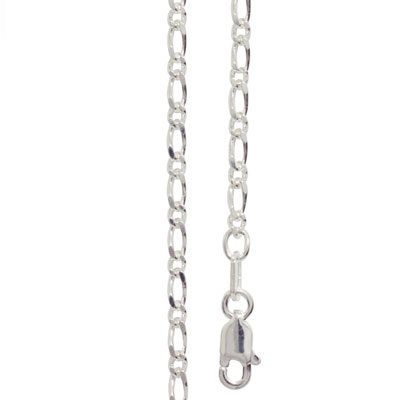 Silver Figaro Link Necklace - 50 cm