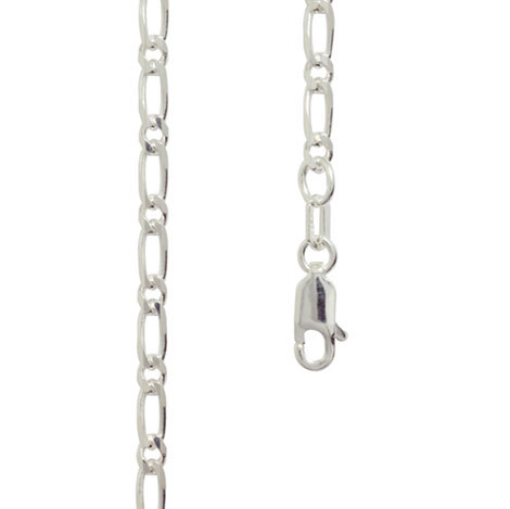 Silver Figaro Link Necklace - 45 cm