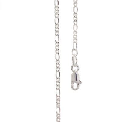 Silver Figaro Link Necklace - 45 cm
