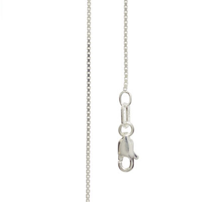 Silver Box Link Necklace - 45 cm