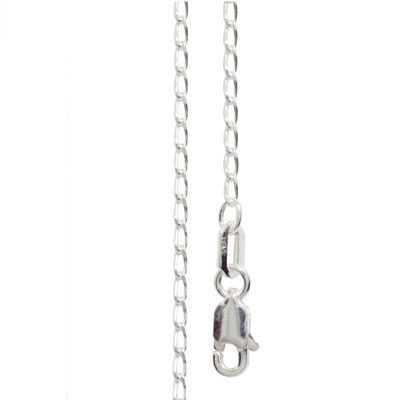 Silver Open Curb Link Necklace - 55 cm