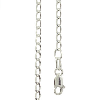 Silver Curb link Necklace - 40 cm