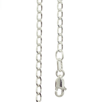 Silver Curb link Necklace - 45 cm