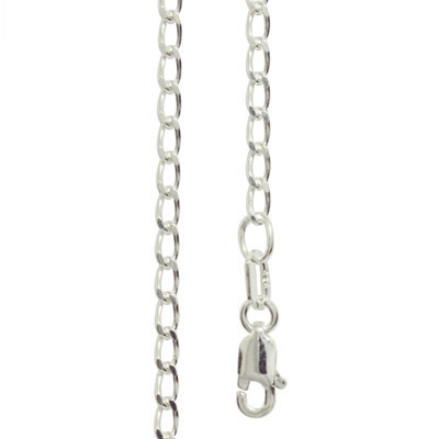 Silver Curb link Necklace - 50 cm