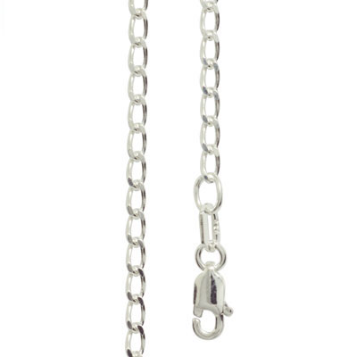 Silver Curb link Necklace - 55 cm