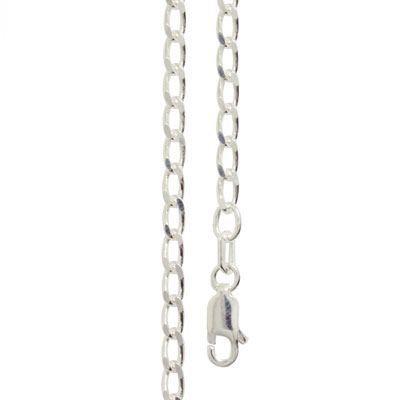 Silver Curb Link Necklace - 50 cm
