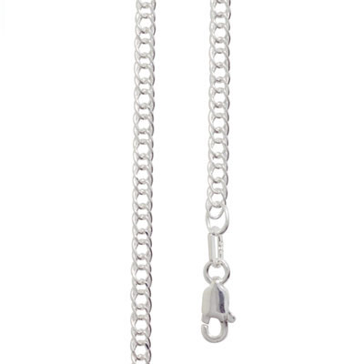 Silver Double Curb Link Bracelet