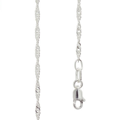 Light Silver Singapore Link Necklace - 40 cm