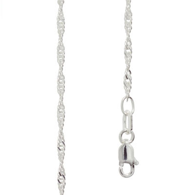 Light Silver Singapore Link Necklace - 45 cm
