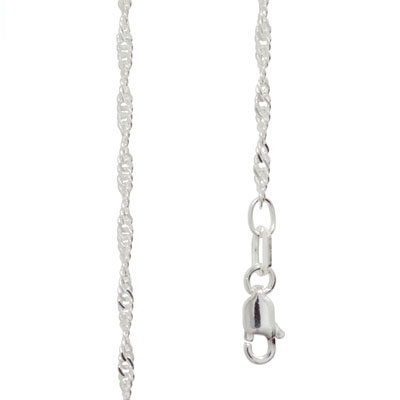 Light Silver Singapore Link Necklace - 50 cm