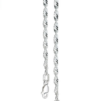 Silver Singapore Link Necklace - 40 cm