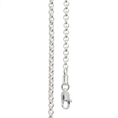 Silver Belcher Link Necklace - 45 cm
